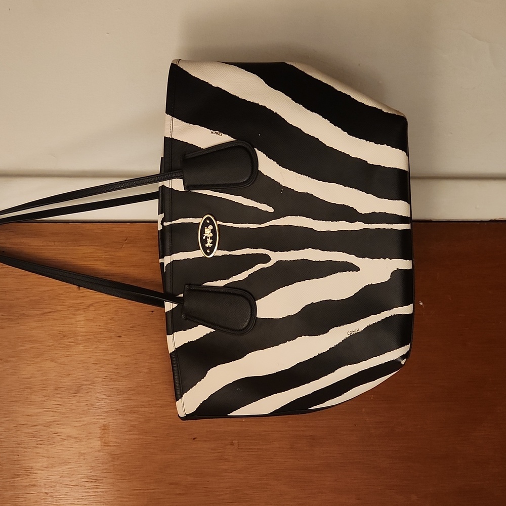 Coach Zebra Coated Canvas bag